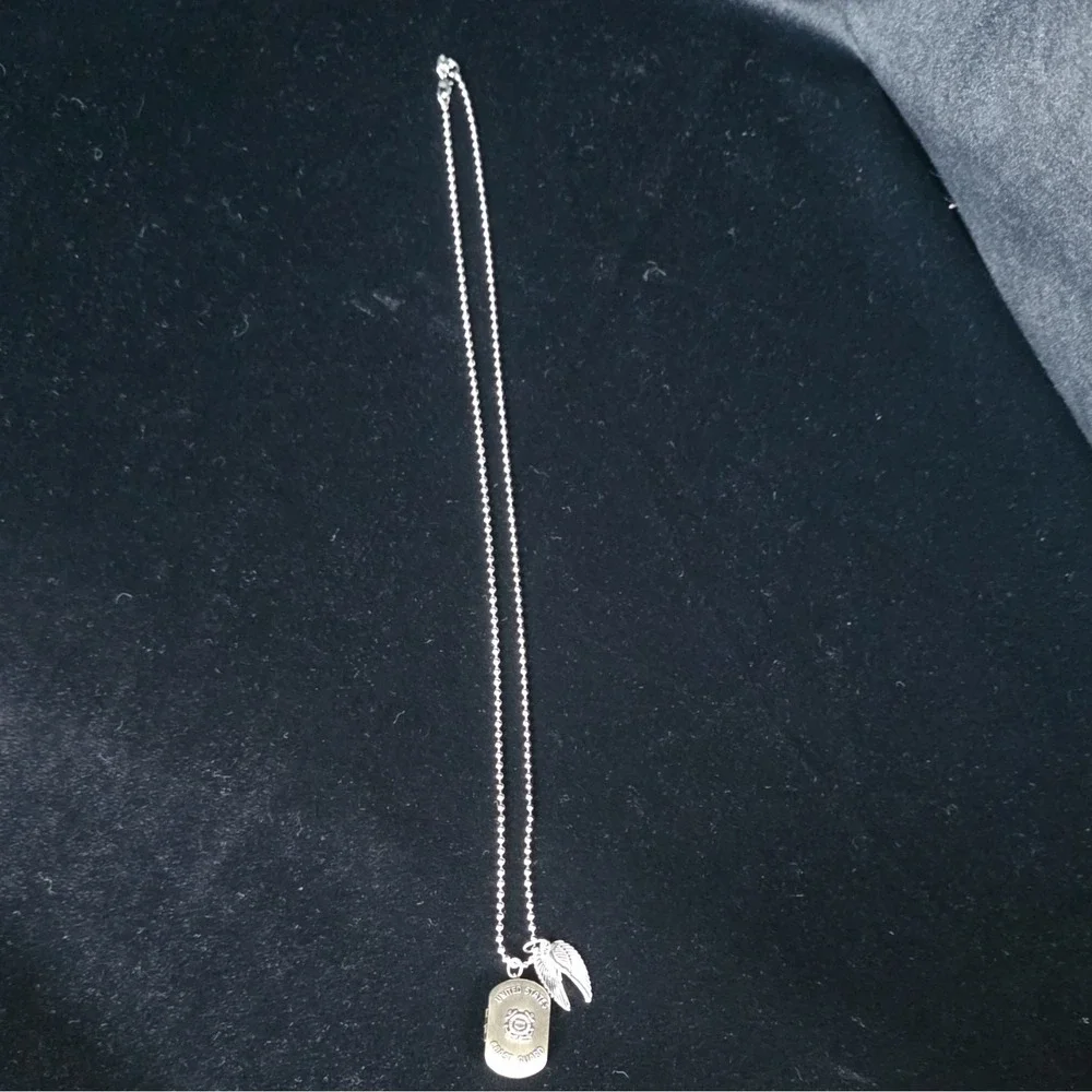 United States Coast Guard Sterling Silver Dogtag locket with Chain